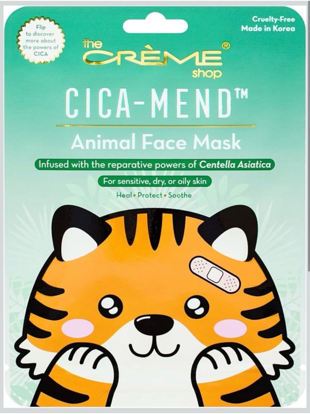 The Crème Shop CICA-MEND Animal Face Mask - Orange Tiger (3 pack) 🆕